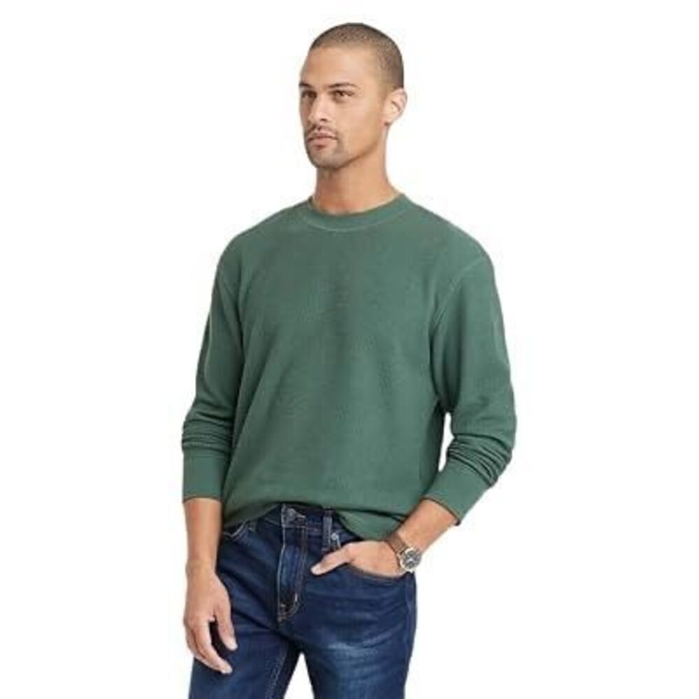 Goodfellow & Co Men’s Oversized Green Waffle Knit Long Sleeve Shirt Small NWT